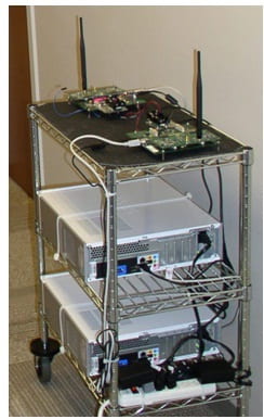 Figure 2. A cart containing two SDR nodes.