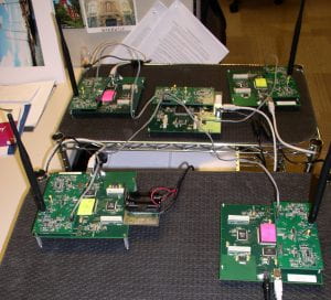 Figure 6. The node in the middle is being used only to monitor the firing times of the four other nodes